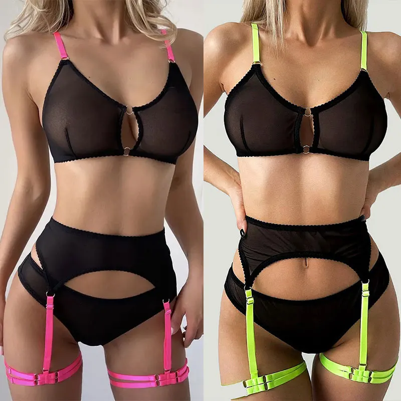 kf-Af9e36f7b87234fab94928fbcd8c73ec0T Cosplay Sexy Erotic Lingerie Women Bra And Panty Garters Set Transparent Underwear Set Female Sexy Costumes