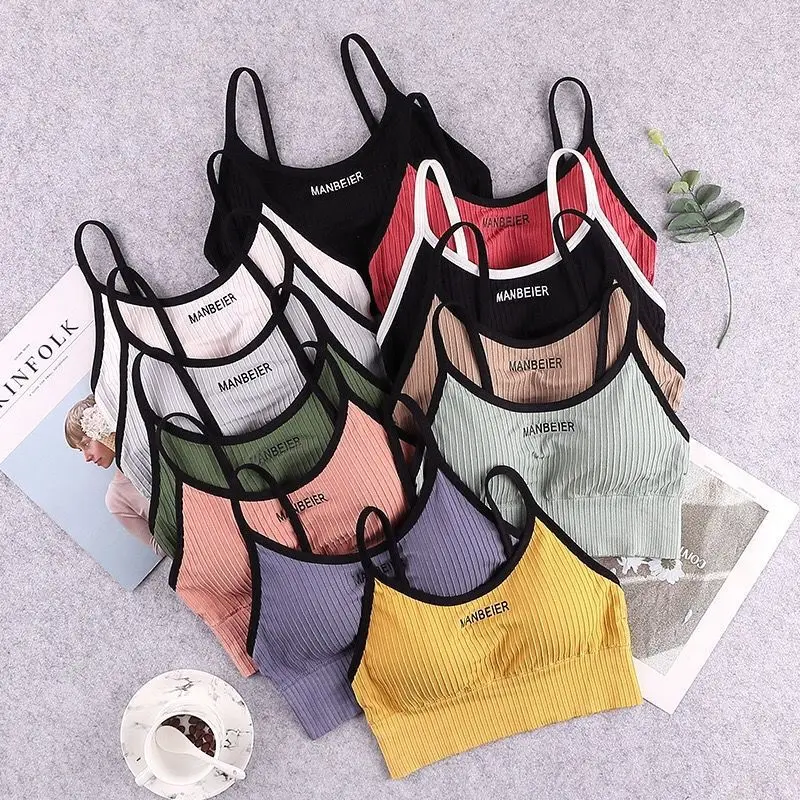 kf-H688350a53a5b46038f4622dc387c0939v New Sports Bra For Women Gym Sexy Crop Top Bra Women Cotton Underwear Soft Comfort Tube Tops Female Brassiere Tops For Girls