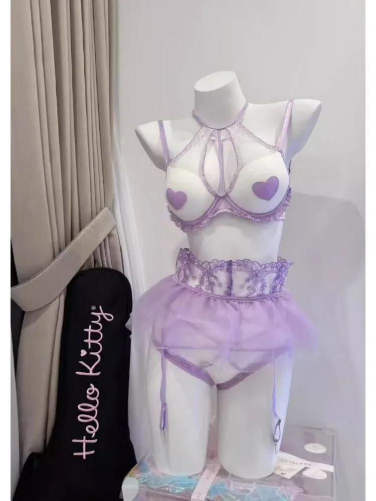 kf-S02614561fdb74307869712fecf4ebb652 Balconette Lace Lingerie Set French Style Ultra Thin Wireless Bralette Women Delicate Sheer Comfort Adjustable Pure Elegance Bra