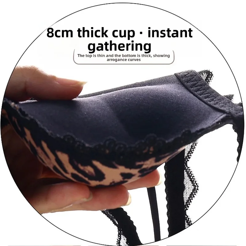 kf-S08e5fe9859d743e7a05313810454da5cg Sexy Leopard Push Up Bra Women Seamless T-shirt Bra With Lace Back Lift & Enhance Wireless Support Breathable Soft Underwear Bra