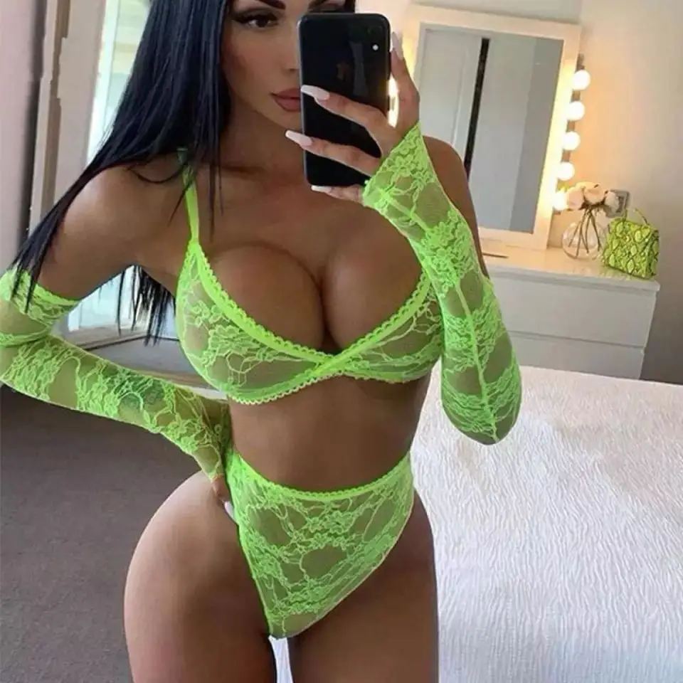 kf-S145597fbfdcc497aac16b51f50cc902f2 Hot Erotic Sexy Lace Mesh Bodysuit Sexy Sleeveless Backless Teddy Babydoll Sling Deep V Neck Pajamas Women's Fashion Overalls