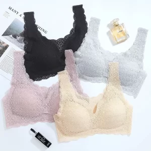 kf-S75e3003e0648437a81830a7096594e86G Sexy Bra with Pads Women Seamless Sleep Bra Plus Size Sports Underwear Girls Lace Lingerie Breathable Ladies Brassiere