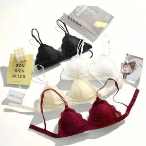 kf-Sad8ab84f9a044501944dd5be2bcb0f980 Lace Bralette Women Push Up Bra Non-wire Underwear 1/3 Cup Solid Color Padded Bra Sexy Lingerie Feamle Comfy Intimates