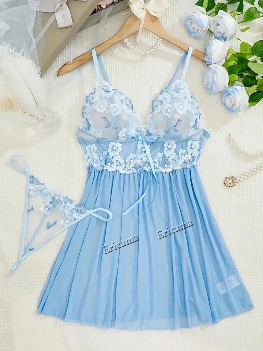 kf-Sb29493960a5747c0bd664a96b989c14f9 Floral Embroidery Sexy Lingerie Set Women Transparent Bralette Underwire Push Up Bra Panty Set Erotic Sleepwear